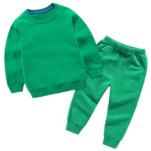 Tracksuit Children's Jogging Suit Boys Sports Baby Boys Girls Clothing Winter Plain Long Sleeve Pullover Sweatshirt Trousers 2 Pieces Outfits Costume Set Boy Sportswear Tracksuit Summer, Green, 1-2