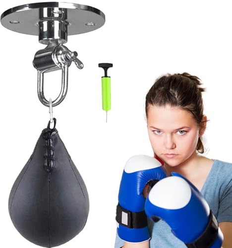 Speed Bag - Set de balles de boxe - Sac réfléchissant - Sac de vitesse de boxe - Et rotatif - Boule de poinçonnage - Sac de frappe pour femmes, hommes, adultes, salle de sport et maison