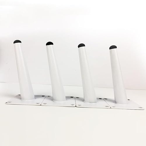 Pieds de Meuble Blance 10cm, Lot de 4 Pattes Meuble Remplacement Pied Blanc | Pied Cuisine Fer Pieds d'Armoire Hauteur:10-72cm Jambes Canapé Jambes Table Pattes Chaise Peint 10cm/4