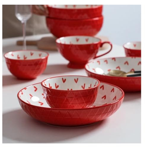 juego de vajilla Juego de platos for la cena, vajilla, cuenco, cerámica for el hogar, plato, sopa, suministros cocina(4.6 inch bowl)