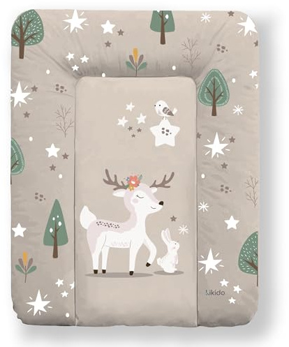 Kikido Matelas a Langer Bebe 50x70 - Animaux de la Forêt - Matelas Table a Langer Lavable pour Changer le Couche - Matelas à Langer Bébé de Voyage Imperméable 70x50 - Universel
