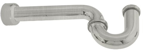 Westbrass D401-1-07 1-1/4 17 ga. Brass P-Trap with High Box Flange, Satin Nickel