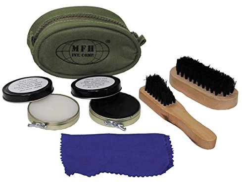 KIT NETTOYAGE CHAUSSURES KAKI BROSSE CIRAGE ARMEE RANGERS MILITAIRE GENDARMERIE