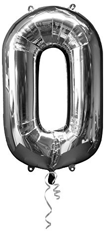 Anagram Pallone Foil Supershape 34 - 86 cm Numero Zero Argento