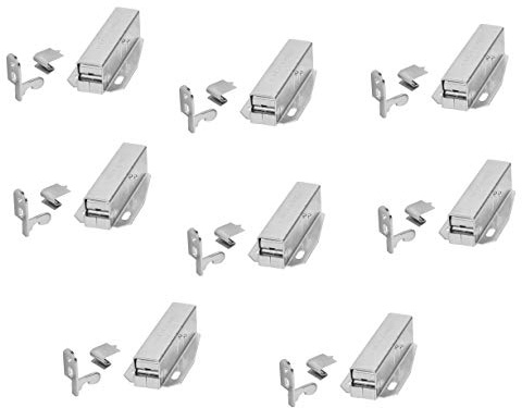 Gedotec Federschnapper AUTOMATIK Druckverschluß Tür Druckschnapper Toutch-Latch | Möbel-Schnäpper zum Schrauben | Metall glanzverzinkt | 8 Stück - Federschnapp-Verschluss Push-to-Open mit Gegenstück