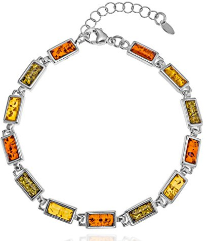 Copal Pulsera De Ámbar Auténtico Para Mujer Con Cierre Ajustable De Plata Y Detalles Artesanales Finos