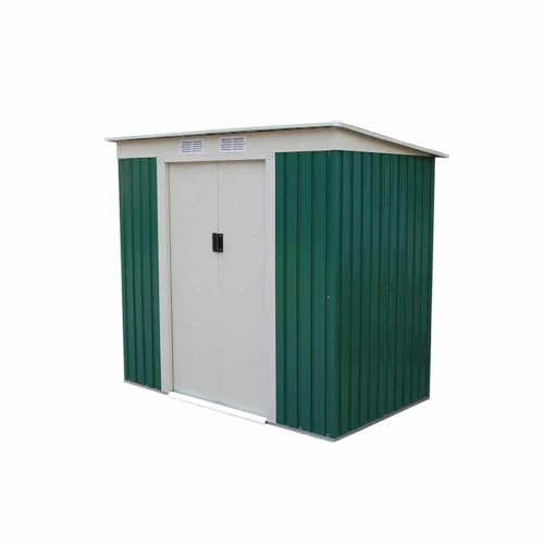 GARDIUN KIS12909 - Caseta Metálica Buckingham 2.43 m² Exterior 121 x 201 x 176 cm Acero Galvanizado Verde