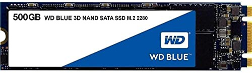 Western Digital WDS500G2B0B WD Blue 3D NAND Internal SSD M.2 SATA, 500 GB - Black