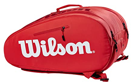 Wilson Padel-Tasche Super Tour, Für bis zu 6 Schläger, Rot/Weiß, WR8901801001