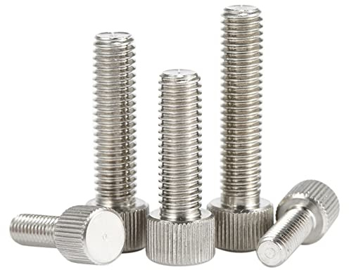 CONPHERON Tornillos Moleteados, Tornillo de Cabeza Moleteada, Pernos Moleteados de Cabeza Plana en Acero Inoxidable, M8×12mm, 4 pcs