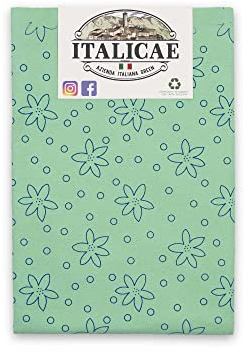 ITALICAE - panno magico MADE IN ITALY - Panno in microfibra verde fantasia a fiori 1PZ 70x50cm - Ultra assorbente perfetto per la pulizia doccia, come panno vetri o per i pavimenti del bagno