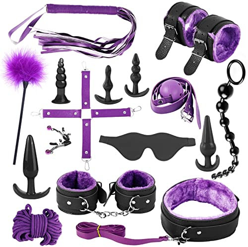 16 Pezzi Kit di ritenuta del letto Sotto il letto Bondage Eye Mask Maniglie Morbide Cinghie di ritegno Giocattolo sessuale per coppie amanti del sesso Perfetto per principianti ed esperti (Nero)
