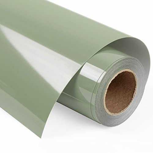 VINYL FROG Heat Transfer Vinyl Roll HTV Vinyl - 12x12ft Khaki Green Iron on Vinyl for T-Shirts, Heat Press Vinyl for DIY Craft Designs (Khaki Green)