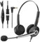 Wantek 2,5mm Klinke Headset Mono mit Mikrofon Noise Cancelling & Lautstärkeregler, Schnurlos Festnetztelefon für Gigaset Cisco Polycom DECT Telefone