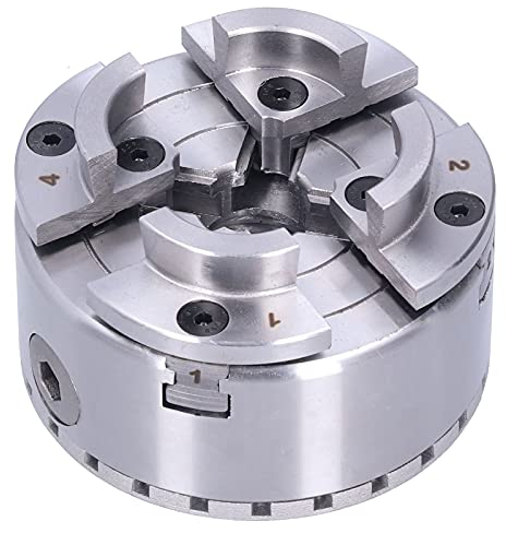 Drehfutter, M33, 4 Zoll, 4 Backen, Selbstzentrierendes Drehfutter aus Metall, 0,03 Mm Genauigkeit für die Holzbearbeitung, Unterstützende Klemmung, Kraftdrehfutter