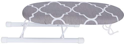 Mini Tabla de Planchar, Pequeña Tabla de Planchar de Algodón Puro, Puños de Manga Plegables, Mesa de Planchar para Viajes en el Hogar (cuadrícula clásica)