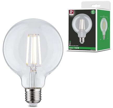 Paulmann 29127 Eco-Line Filament 230V LED Globe G95 E27 840lm 4W 4000K Klar Leuchtmittel
