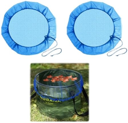 KAYEF Lot de 2, filet pour citerne de pluie, avec cordon petit récupérateur d'eau de pluie, filet de baril de pluie réglable, filet récupérateur d'eau, (diamètre 95 cm).