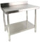 FINEUNAN Edelstahl Küche Arbeitstisch - 150x85x60cm mit Aufkantung - Gastronomie Tisch bis 250kg belastbar - Gastro Edelstahltisch Küchentisch mit Verstellbare Füße und großer unteren Ablagefläche