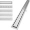 Aquamarin® Duschrinne - 90 cm, Komplettset, mit Siphon, Haken, verstellbare Füße, aus Edelstahl, Gebürstet, Befliesbar, Flach - Duschablauf Linear, Bodenablauf, Ablaufrinne, Duschabfluss, Ablauf
