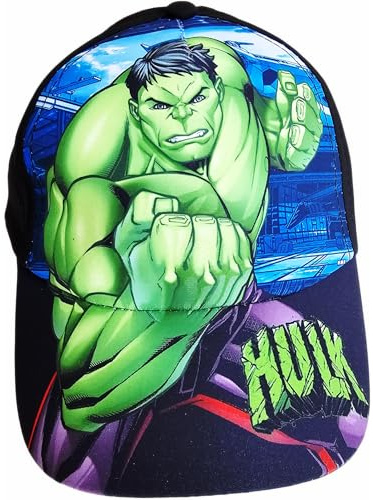 ILS I LOVE SHOPPING Cappello con Visiera da Ragazzo/Bambino Berretto da Baseball Regolabile per Avengers Hulk Nero