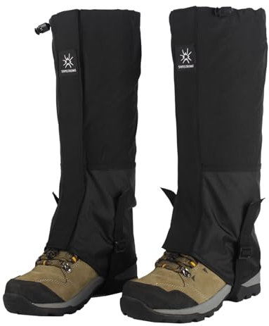 Mecmbj Gamaschen Wasserdicht, 2 Stück Verstellbare Gamaschen Wandern für Unisex, Atmungsaktive, Outdoor Beinschutz Wandergamaschen für Wandern, Bergsteigen, Skifahren