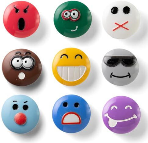 16 or 9-Pack Cute Funny Smiley Face Fridge Magnets for Boys, Strong Fun Refrigerator Magnets for Girls, Decorative Magnets for Classroom, Whiteboard, Office, and Kitchen