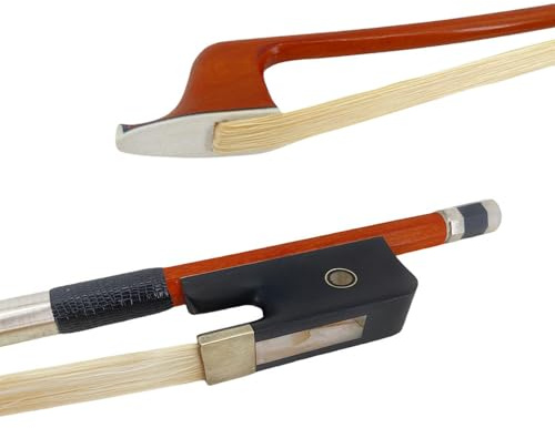 YoungMonic Archetto per contrabbasso 3/4 stile francese in legno di Brasile con rana in ebano naturale Mongolia Bow Hair ben bilanciato