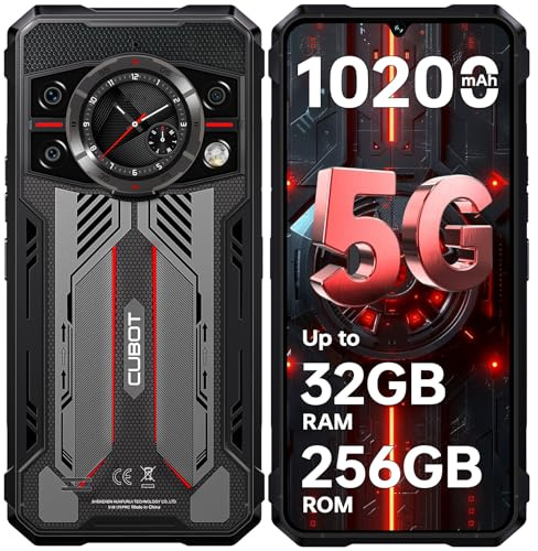 CUBOT Kingkong 11 5G Móvil Rugerizado Android 15, 32GB+256GB/TF 1TB Movil Resistente, 10200mAh Móvil Irrompible, 6.72 FHD+ Telefono Movil, 108MP+32MP, Pantalla Trasera de 1,46/NFC/Dual SIM/OTG