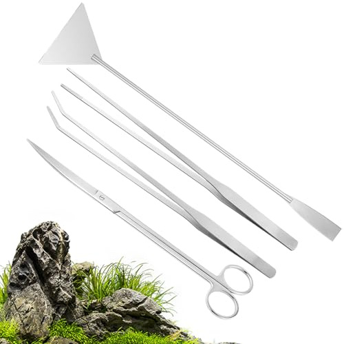 Attrezzi per Terrario - Kit di Forbici per Piante da Terrario,Set di Forbici per Acquario Anti-Ruggine per Potatura Manutenzione Alghe