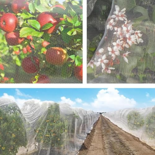 Red de protección contra insectos de nailon resistente para uso en jardín, mantiene las plantas a salvo de animales y heladas en huertos y huertos (2,5 x 6 m)