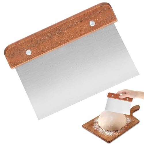 THQAE Kitchen Scraper, Kitchen Spatula, Dough Card, Stainless Steel, Vegetable Scoop, Dough Cutter for Bread and Pizza Dough, Multi-Purpose Kitchen Utensils for Flat Grill Plate