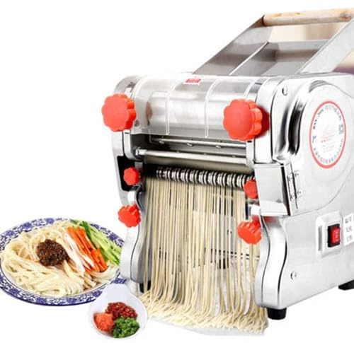 Macchina Per La Pasta Elettrica Tira Sfoglia Acciaio Inossidabile, Regolazione Dello Spessore A Marce 0,5-20mm Con Coperchio Di Protezione Per Macchine Per Pasta, Pizza E Pane(200)