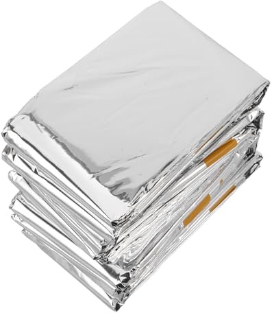 Healeved Lot de 4 Paquet de Couchage Thermiques d'urgence Compacts 78,6 X 39 Pouces en Matériau Résistant pour Camping, Randonnée et Situations d'urgence en Extérieur Équipement Essentiel