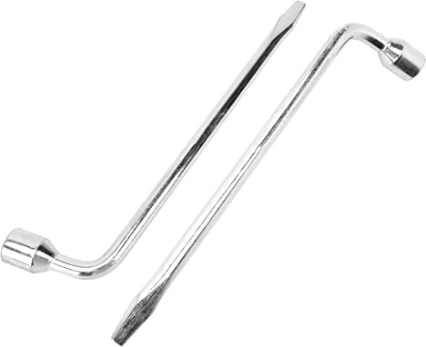 Zohisin 2pcs 21mm Car Spare Tire Lug Wrench L Type Hex Key Slotted End Socket Lug Wrench for Car