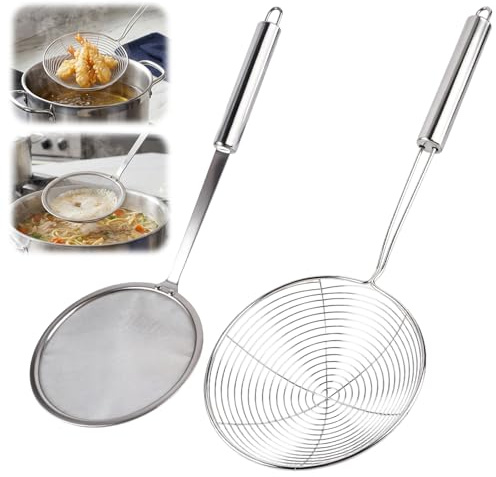 2 Piezas Espumaderas De Cocina para Olla Caliente, Freír, Harina, Fideos