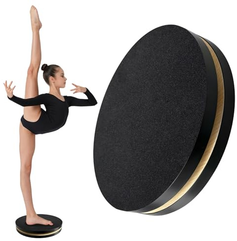 Jevervd Figure Skating Spinner, 28cm Wood Turning Board for Ice Skaters, Gymnastics, Dance and Ballet, Portable Non Slip Spin Disc for Dance & Spinner Disk Training Equipment