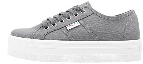 Victoria Blucher Lona Plataforma, Zapatillas de Gimnasia Mujer, Beige Gris, 41 EU