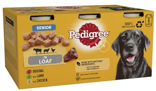 Pedigree - Wet Dog Food - for Senior Dogs - Mixed Selection in Loaf - 6 x 400 g