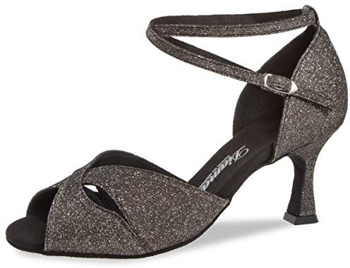 Diamant Donne Scarpe da Ballo Latino 181-087-510 - Broccato Bronzo/Glitter - 6,5 cm Flare [UK 1,5]