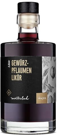 Wajos Gewürzpflaumen Likör, 18% vol. 350ml – edler winterlicher Likör. Ideal als Geschenkset