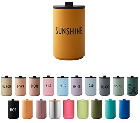 Design Letters Taza Termica 350 ml | Taza de café para Llevar | Vaso Termico café y té | Tazas de Viaje aisladas sin BPA | Taza Térmica de Acero Inoxidable | Termo Cafe para Bebidas frías y Calientes