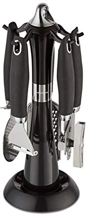 Morphy Richards Dune 976040 4 Piece Gadget Set with Carousel Stand, Black, Stainless Steel