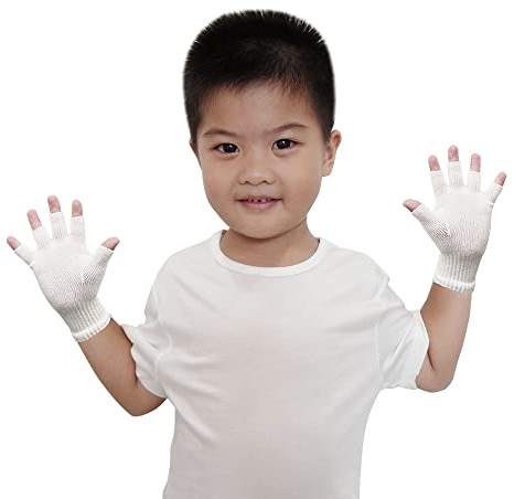 EDENSWEAR Gants sans doigts infusés de zinc pour enfants atteints d'eczéma - thérapie par enveloppement humide