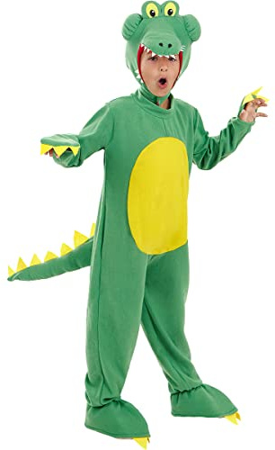 Funidelia | Déguisement crocodile pour garçon Animaux - Déguisement pour enfant et accessoires pour Halloween, carnaval et fêtes - Taille 10-12 ans - Vert