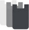 EIHI Tarjetero para teléfono móvil - Bolsillo adhesivo de silicona para tarjetas de identificación - Bolsillo con cubierta autoadhesiva, negro, blanco y gris, 3 piezas