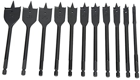Brocas Planas de Vástago Hexagonal Brocas Planas de Vástago Hexagonal, Broca de Pala de Serie Profesional Dura Cabeza de Taladro de Apertura de Orificio de