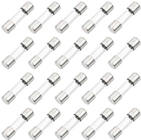 QUARKZMAN 30pz Fusibile in Vetro a Rapida Fusione 1A 125V 5x20mm Fusibili a Tubo in Vetro Fusibili a Rapida Azione per Schede PCB Dispositivi Elettronici Elettrodomestici Stringa di Luci