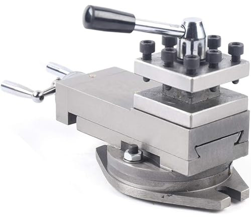 YiAndeli AT300 Outil De Tour À Métaux Assemblage De Poteaux Mini Tour Porte-Outils, Remplacement en Métal Assemblage De Tour Outil À Changement Rapide 80mm Course Outil Carré