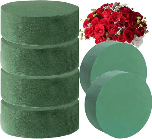 Orenvex Round Floral Foam – 6-Pack Water-Absorbent Wet Foam, Ideal for Floral Arrangements, Flower Bouquets, and Centerpieces, For Fresh and Artificial Flowers